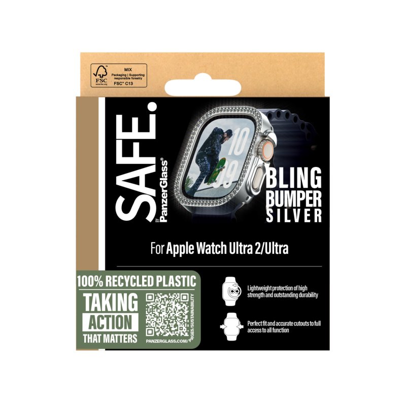 SAFE Bling Bumper Silver Apple Watch Ultra 2