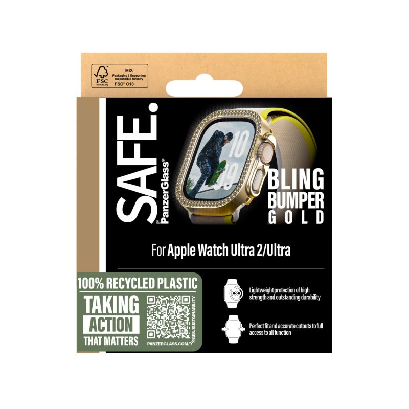 PanzerGlass SAFE. by Bling Bumper Gold Apple Watch Ultra 2