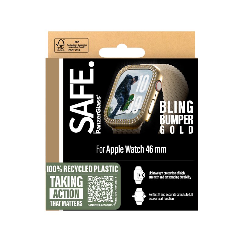 SAFE Bling Bumper Gold Apple Watch 10/46mm