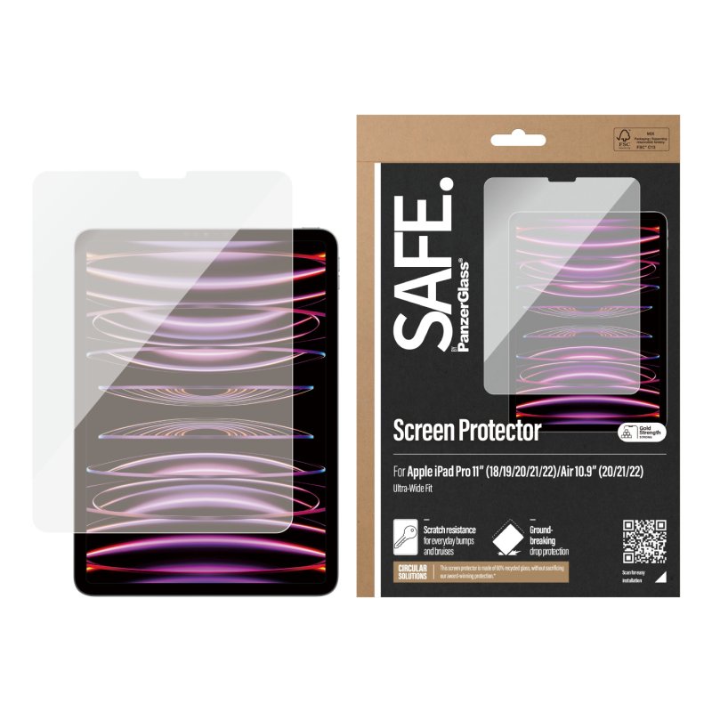 PanzerGlass SAFE. by Screen Protector iPad Pro 11'' (2018-2022) | Air10.9 (2020-2022) | Ultra-Wide Fit Protection