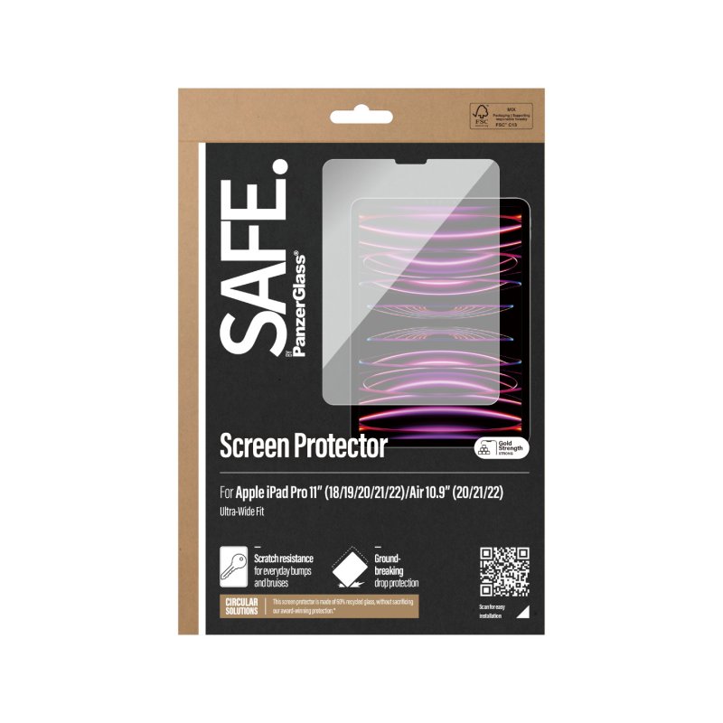 PanzerGlass SAFE. by Screen Protector iPad Pro 11'' (2018-2022) | Air10.9 (2020-2022) | Ultra-Wide Fit Protection