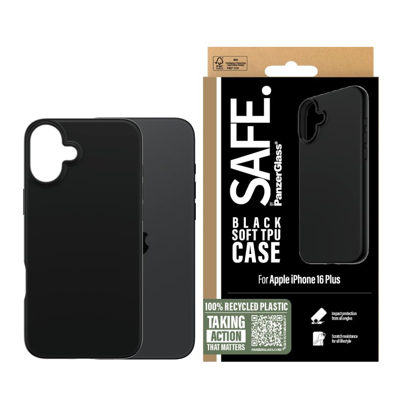 SAFE TPU Case Black iPhone 16 Plus