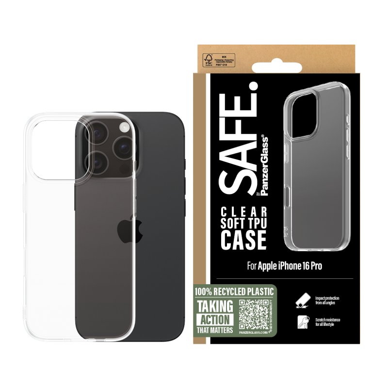 SAFE TPU Case Clear iPhone 16 Pro