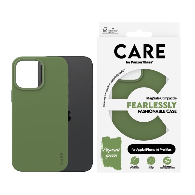 PanzerGlass CARE by Fashionable Case Green w. MagSafe iPhone 16 Pro Max