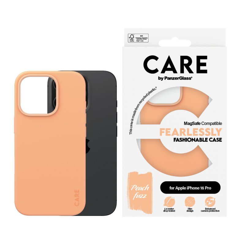 PanzerGlass CARE by Fashionable Case Peachy w. MagSafe iPhone 16 Pro