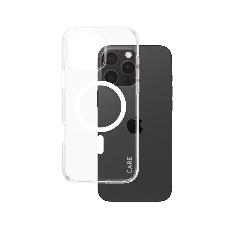 PanzerGlass CARE by Flagship Case Transparent Urban Combat w. White MagSafe iPhone 16 Pro Max coque