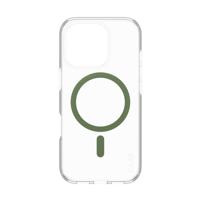 PanzerGlass CARE by Flagship Case Transparent Urban Combat w. Green MagSafe iPhone 16 Pro