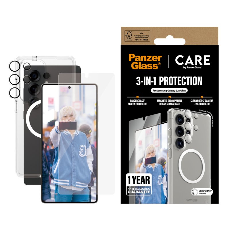 PanzerGlass CARE by Flagship 3-in-1 Bundle Samsung Galaxy S25 Ultra