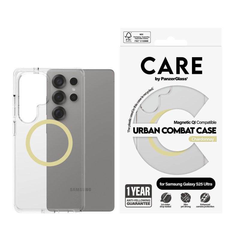 CARE Flagship Case Clear w. Chardonnay QI Galaxy S25 Ultra