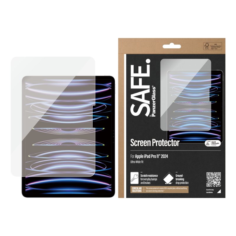 PanzerGlass SAFE. by Screen Protector iPad Pro 11'' (2024) | Ultra-Wide Fit