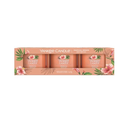 Yankee Candle Tropical Breeze bougie en cire Rond Pêche 3 pièce(s)