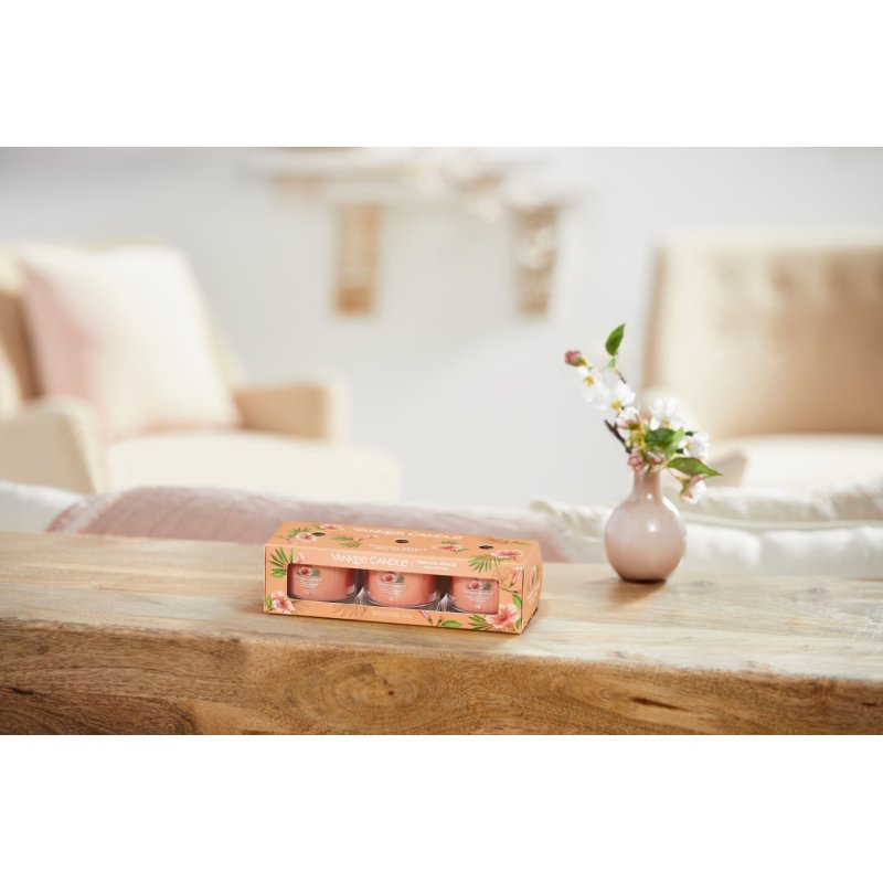 Yankee Candle Tropical Breeze bougie en cire Rond Pêche 3 pièce(s)