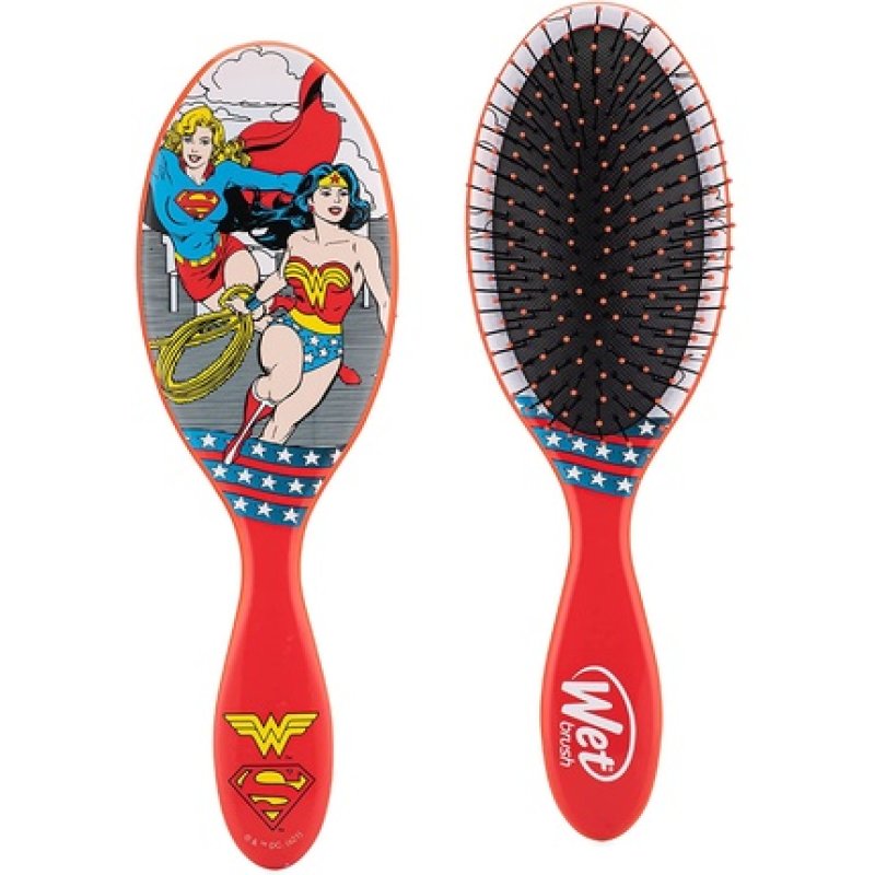 WetBrush Original Detangler Hairbrush with Ultra Soft Intelliflex Bristles Justice League Supergirl and Wonderwoman DC
