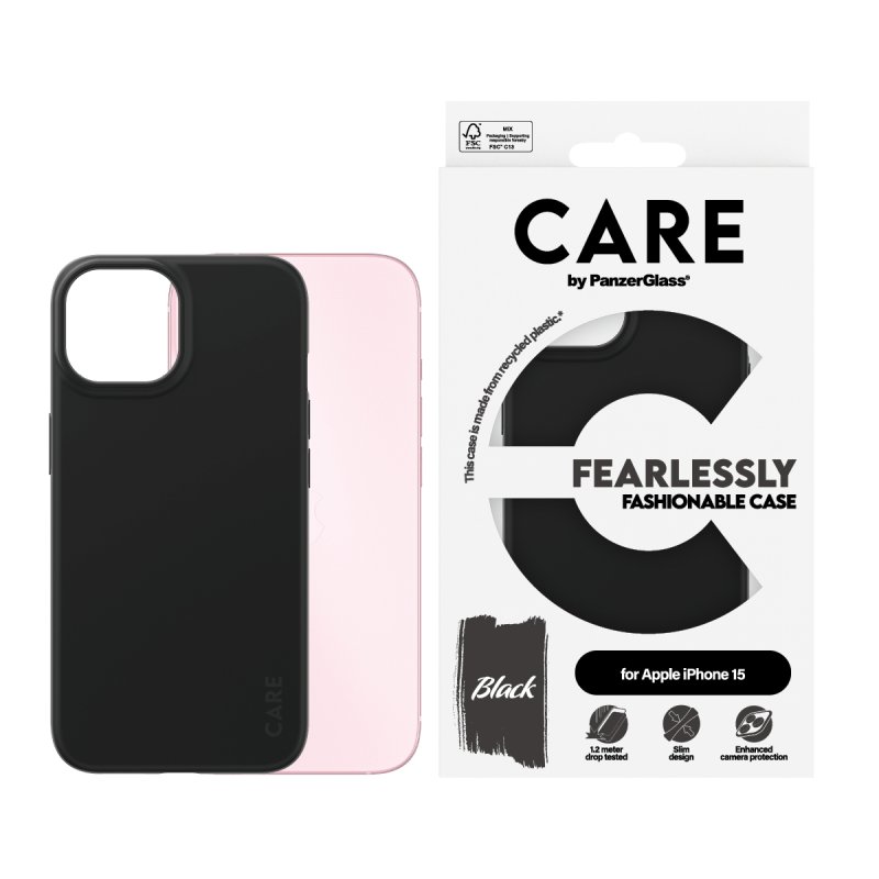 PanzerGlass CARE by Fashionable Case Black iPhone 15