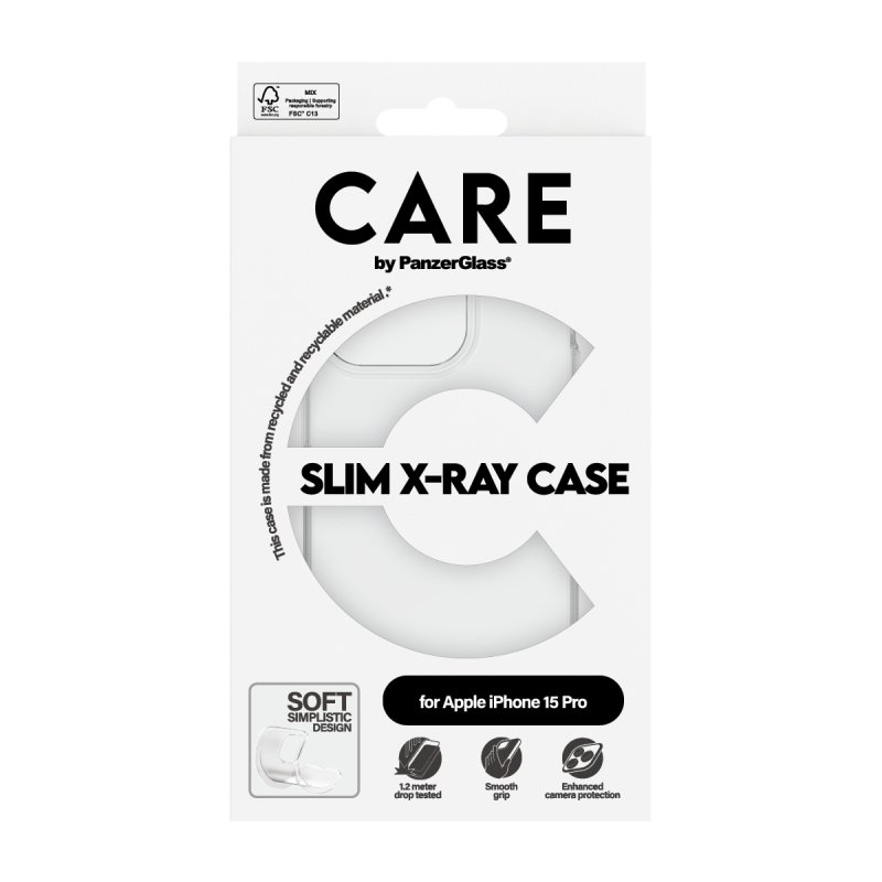 PanzerGlass CARE by Fashionable Case Transparent X-Ray Soft Basic iPhone 15 Pro coque de protection pour téléphones
