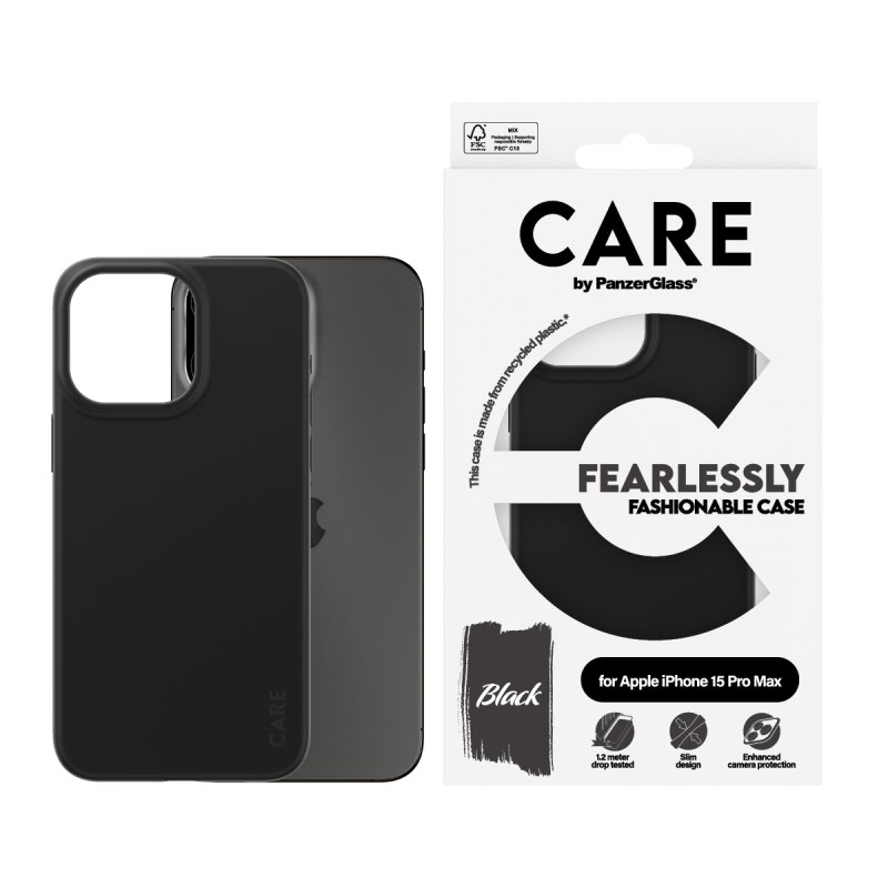 PanzerGlass CARE by Fashionable Case Black iPhone 15 Pro Max