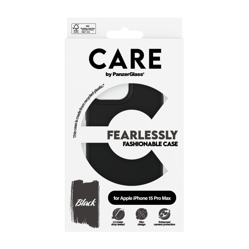 PanzerGlass CARE by Fashionable Case Black iPhone 15 Pro Max