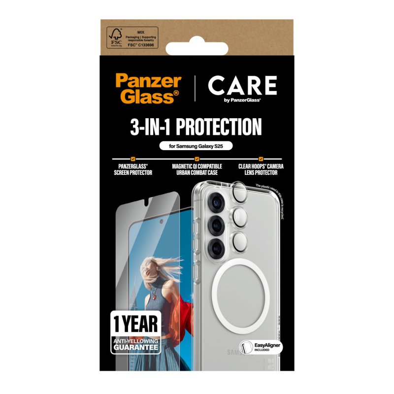 PanzerGlass CARE by Flagship 3-in-1 Bundle Samsung Galaxy S25