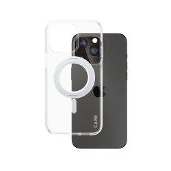 PanzerGlass CARE by Feature Case Transparent w. Silver Kickstand & MagSafe iPhone 15 Pro Max