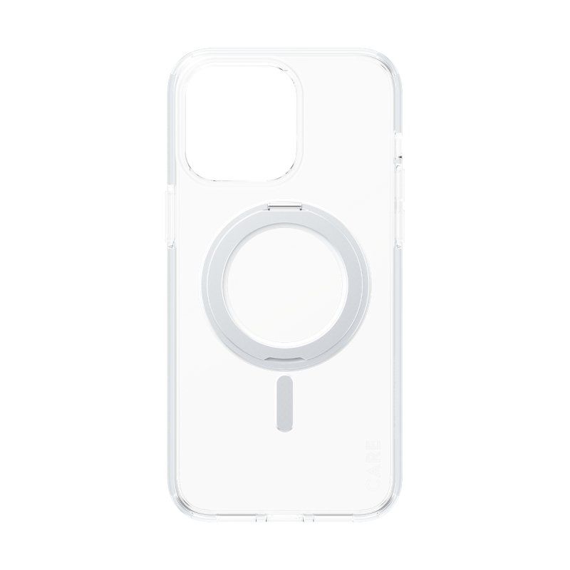 PanzerGlass CARE by Feature Case Transparent w. Silver Kickstand & MagSafe iPhone 15 Pro Max coque de protection pour