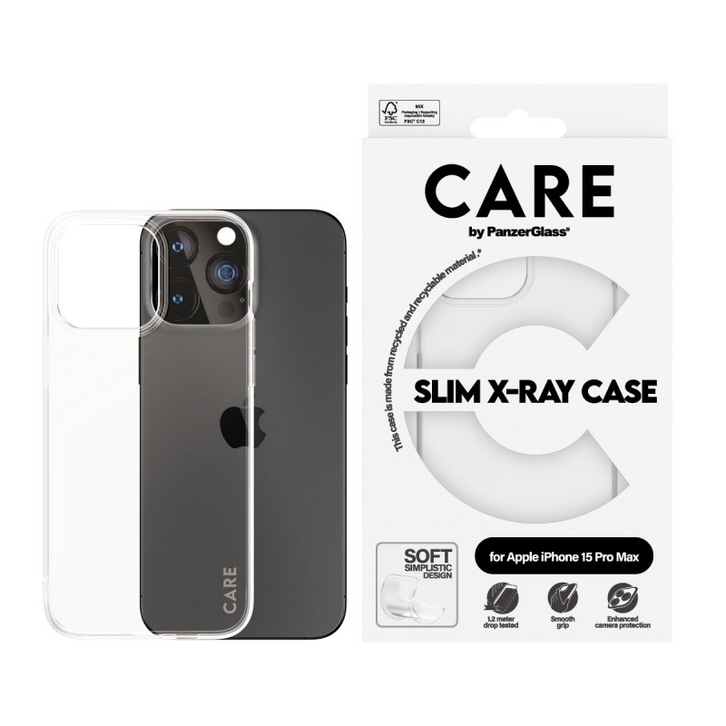PanzerGlass CARE by Fashionable Case Transparent X-Ray Soft Basic iPhone 15 Pro Max coque de protection pour