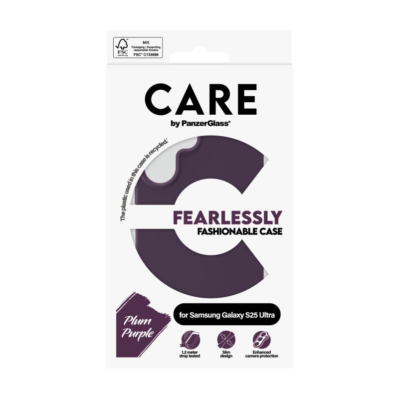 PanzerGlass CARE by Fashionable Case Plum Purple Samsung Galaxy S25 Ultra coque de protection pour téléphones