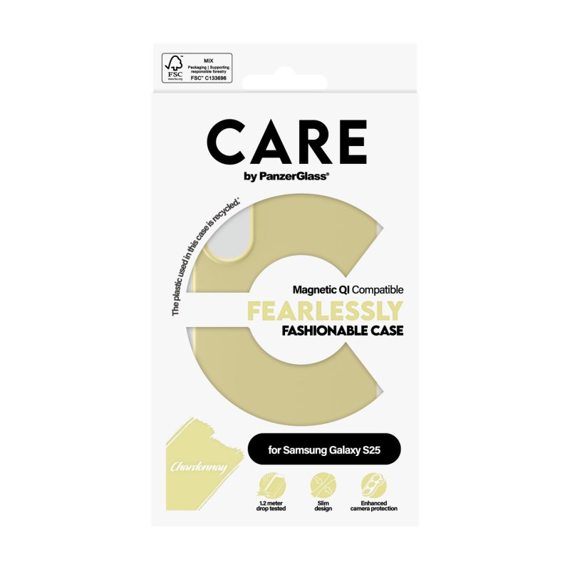 CARE Fashionable Case Chardonnay w. QI Compatible Galaxy S25