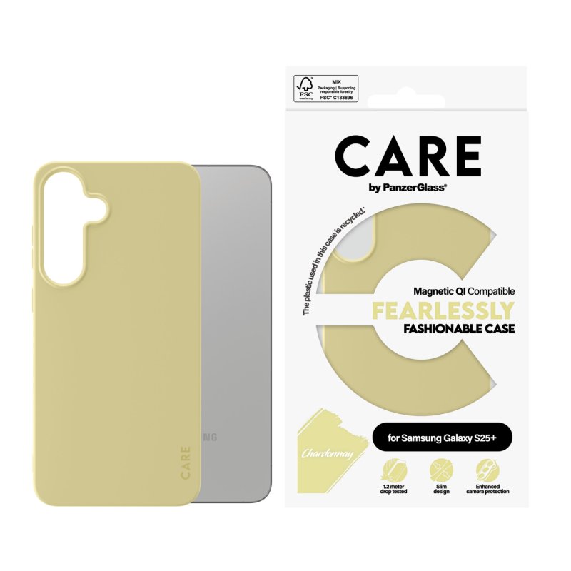 CARE Fashionable Case Chardonnay w. QI Galaxy S25 Plus