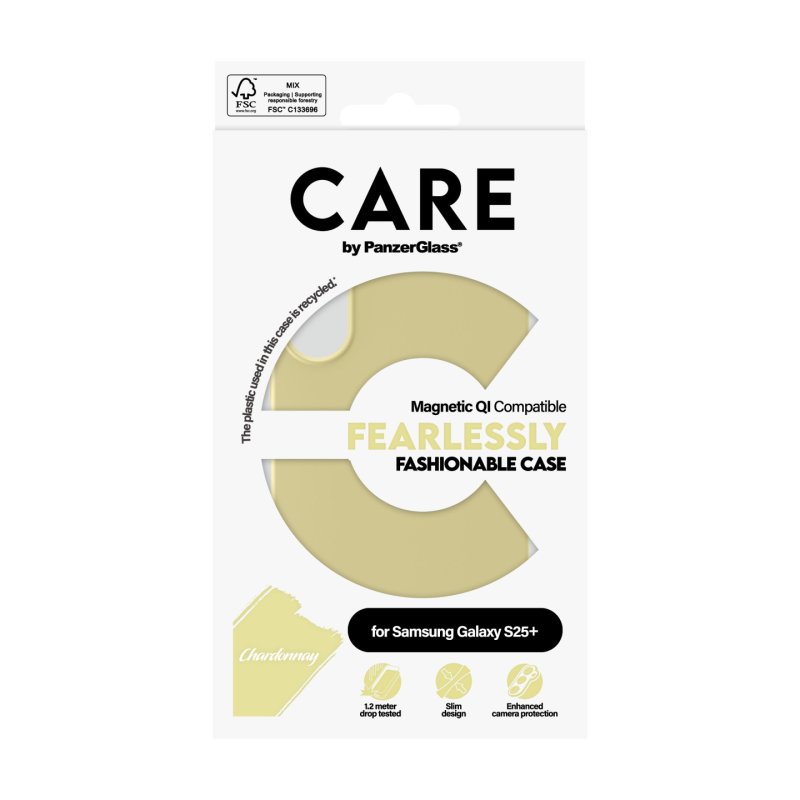 PanzerGlass CARE by Fashionable Case Chardonnay w. Qi Compatible Samsung Galaxy S25 