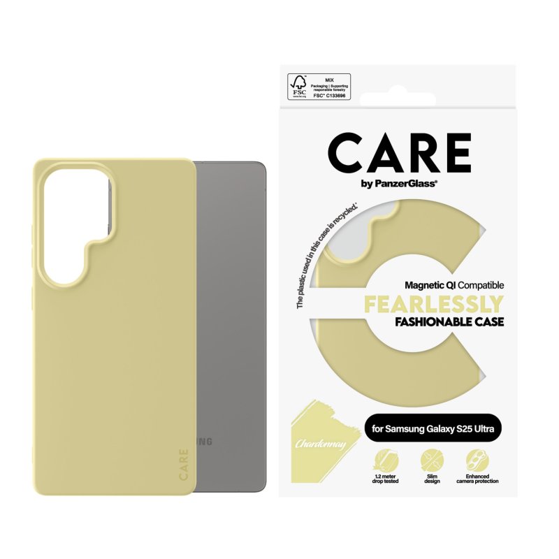 PanzerGlass CARE by Fashionable Case Chardonnay w. Qi Compatible Samsung Galaxy S25 Ultra coque de protection pour