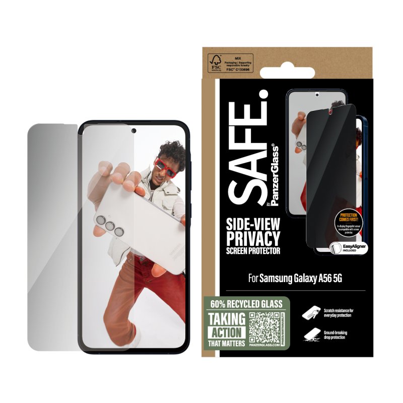 PanzerGlass SAFE. by Privacy Screen Protector Samsung Galaxy A56 5G | Ultra-Wide Fit