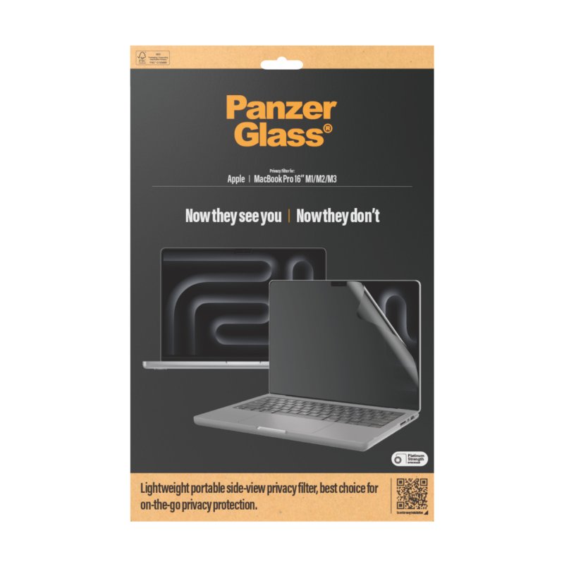 PanzerGlass Privacy Filter MacBook Pro 16" | M1 | M2 | M3 | M4 Protection d'écran transparent Apple 1 pièce(s)