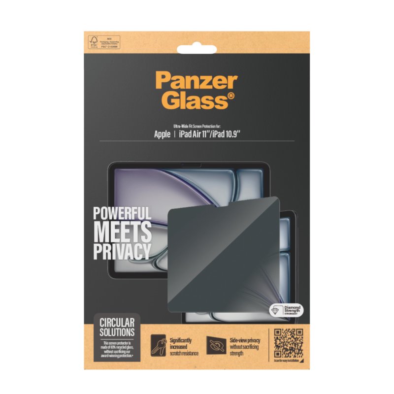 PanzerGlass Privacy Screen Protector iPad Air 11'' (2024-2025) | iPad 10.9'' (2022) | iPad 11'' (2025) | Ultra-Wide Fit