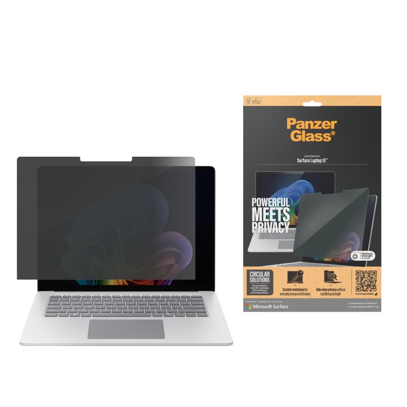 PanzerGlass Privacy Screen Protector Microsoft Surface Laptop 7th Edition 15'' | Ultra-Wide Fit