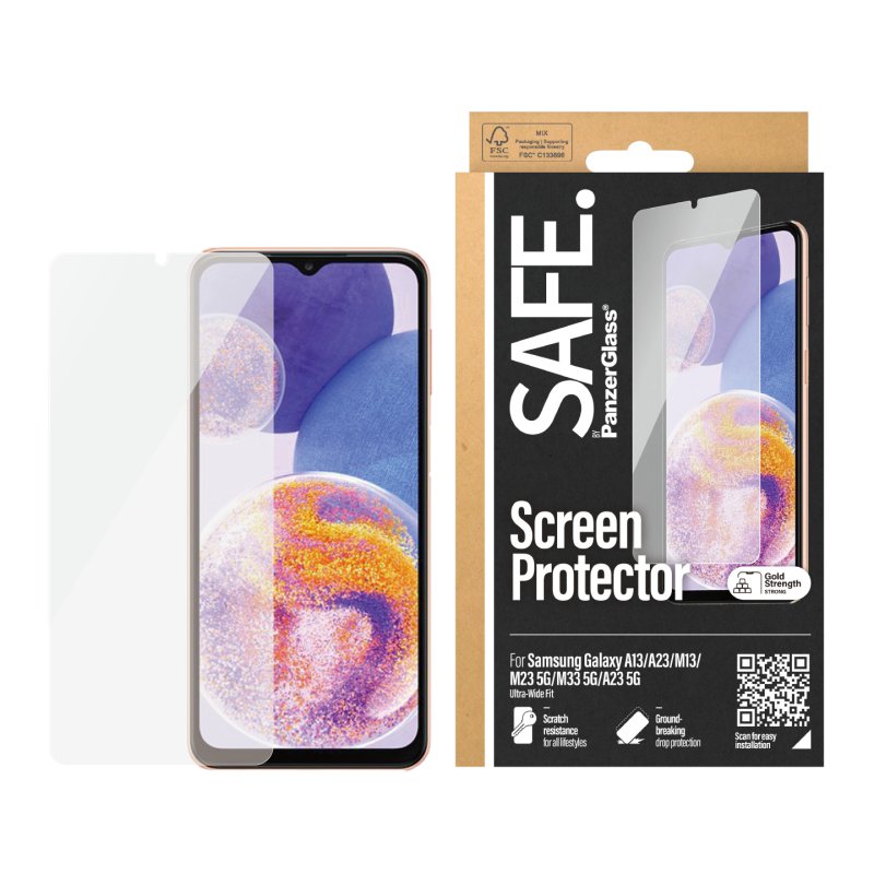 PanzerGlass SAFE. by Screen Protector Samsung Galaxy A13 | A23 | M13 | M23 5G | M33 5G | A23 5G Protection d'écran