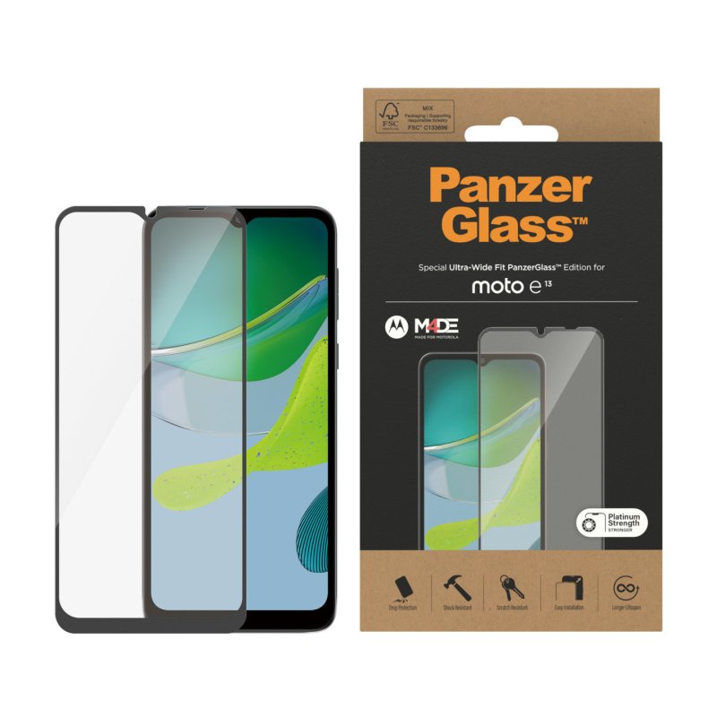 PanzerGlass Screen Protector Motorola moto e13 | Ultra-Wide Fit