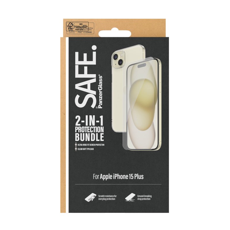 PanzerGlass SAFE. by 2-in-1 Pack iPhone iPhone 15 Plus