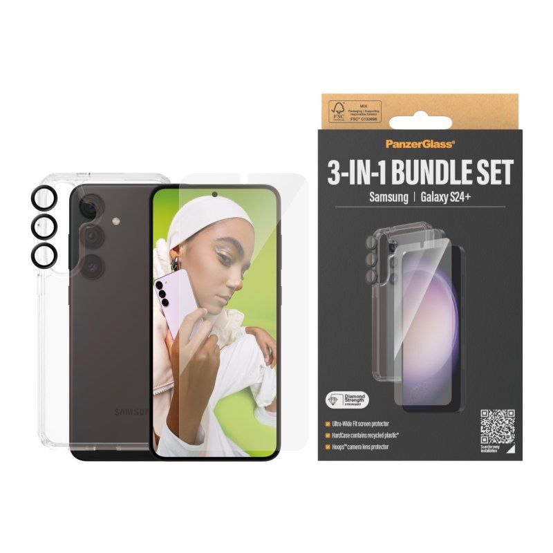 PanzerGlass 3-in-1 Pack Samsung Galaxy S24 | Ultra-Wide Fit w. EasyAligner Protection d'écran transparent 1 pièce(s)