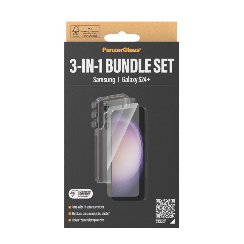 PanzerGlass 3-in-1 Pack Samsung Galaxy S24 | Ultra-Wide Fit w. EasyAligner Protection d'écran transparent 1 pièce(s)
