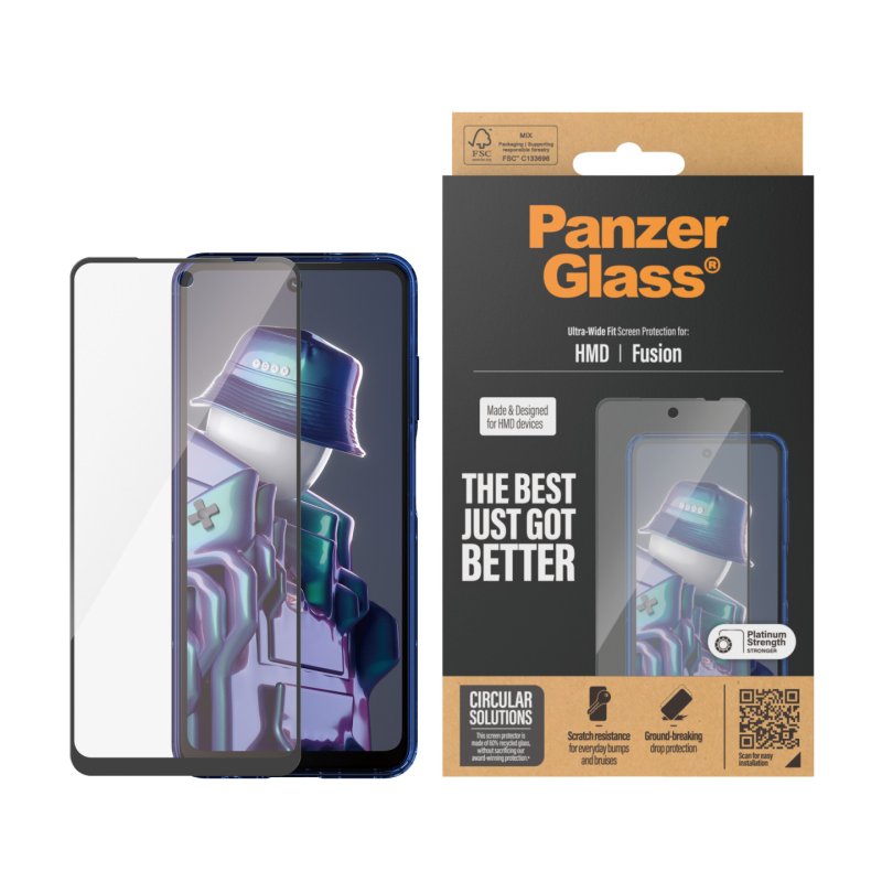 PanzerGlass Screen Protector w. Black Frame HMD Fusion | Ultra-Wide Fit Protection d'écran transparent 1 pièce(s)