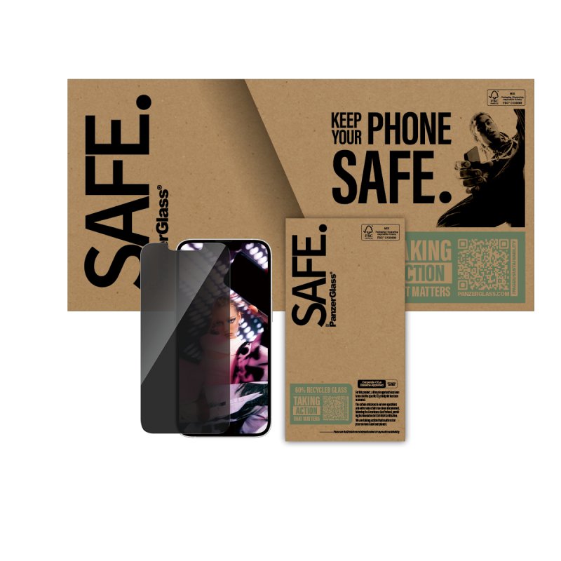 SAFE Privacy Screen Protector iPhone 16e/14/13/13 Pro *BULK