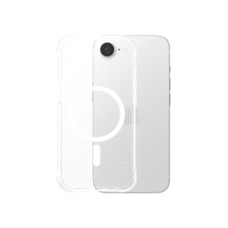 PanzerGlass CARE by Fashionable Case Samba Transparent w. White Qi Compatible iPhone 16e coque de protection pour