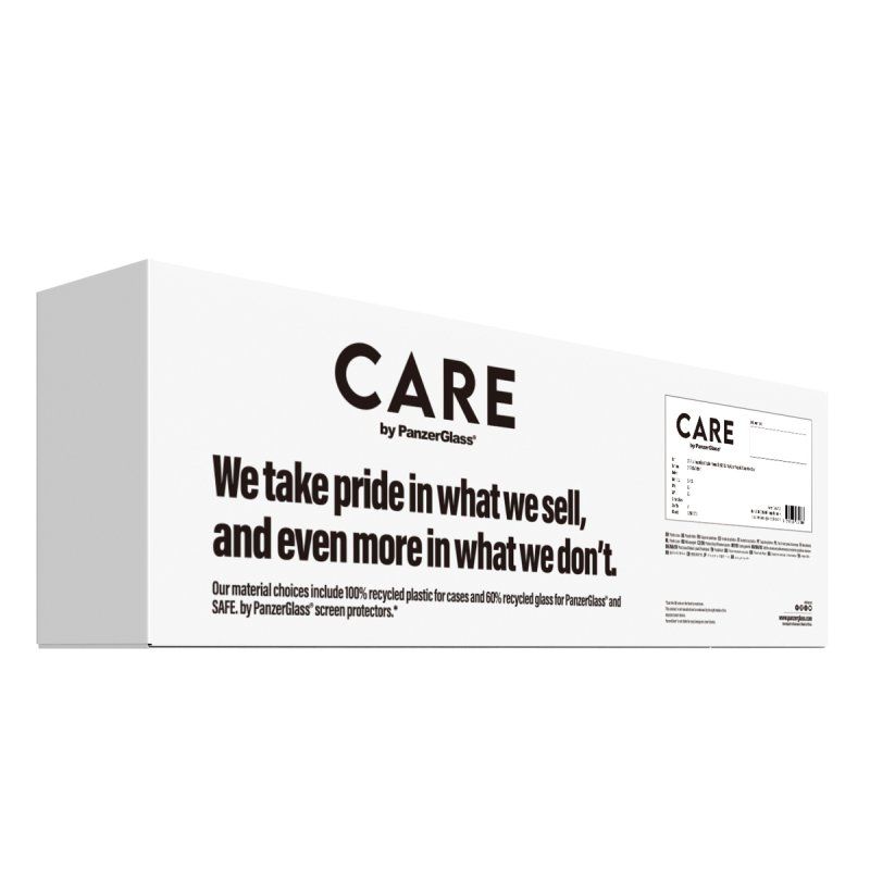 PanzerGlass CARE by Fashionable Case Samba Transparent w. White Qi Compatible iPhone 16e coque de protection pour