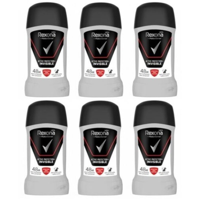 Rexona Active Protection Invisible Anti-Perspirant Deodorant Solid Stick for Men - Pack of 6