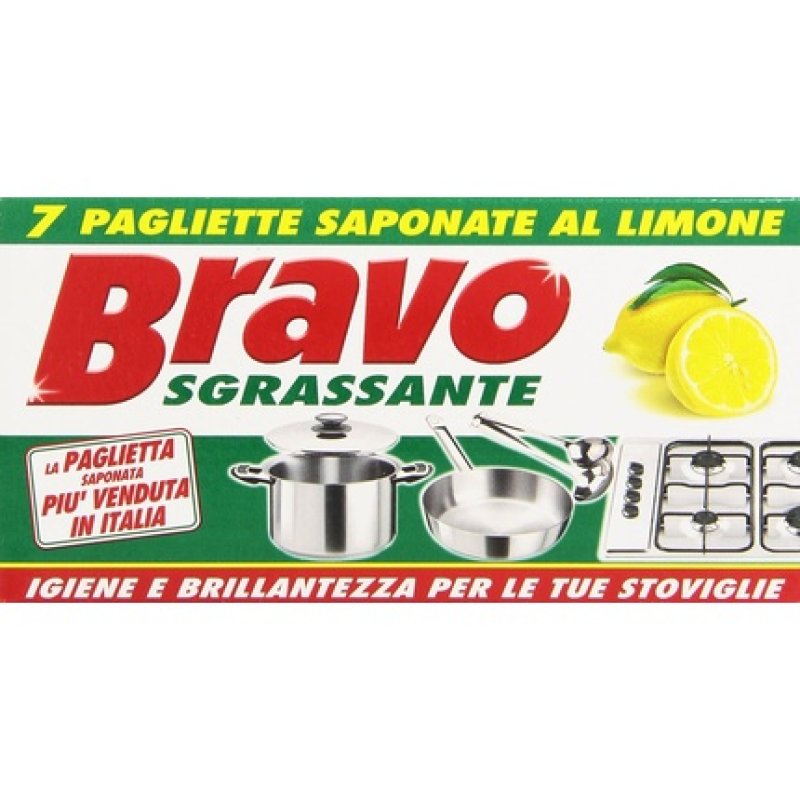 Bravo Degreasing Cleaner for Crockery and Hard Floors Lemon - Pack of 7