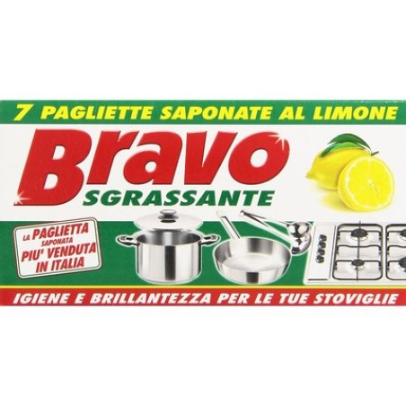 Bravo Degreasing Cleaner for Crockery and Hard Floors Lemon - Pack of 7
