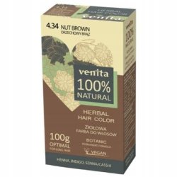 Venita Herbal Hair Color Hair Dye 4.34 Nut Brown 100ml