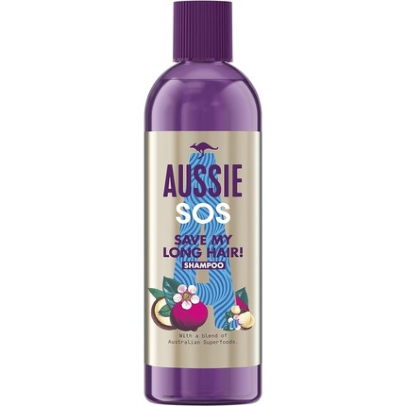 Aussie Vegan Shampoo SOS Save My Long Hair Nourishes Moisturizes Shine Macadamia Nut Oils 290ml