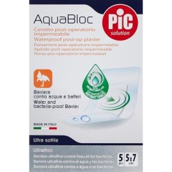 Aposito Pic Aquabloc Antibacterial 5x7cm - Pack of 5