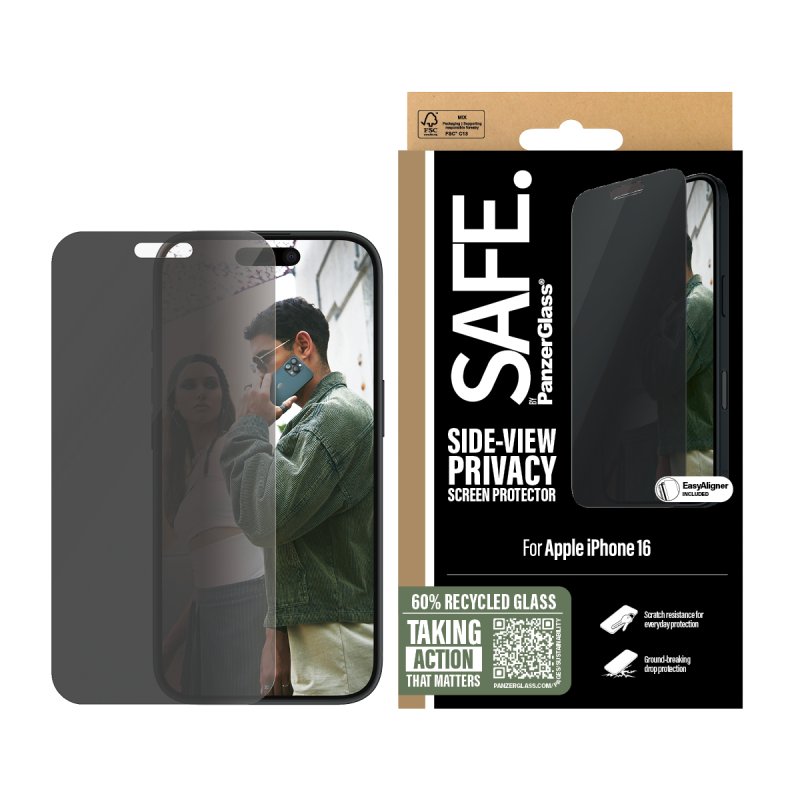 PanzerGlass SAFE. by Privacy Screen Protector iPhone 16 | 15 | Ultra-Wide Fit Protection d'écran transparent Apple 1